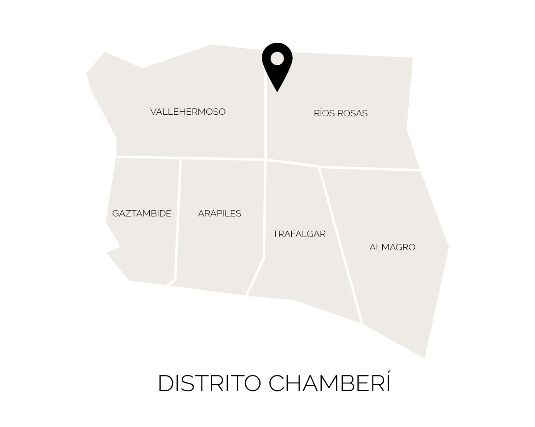 Ubicación de Cristóbal Bordiú 3 en el distrito de Chamberí