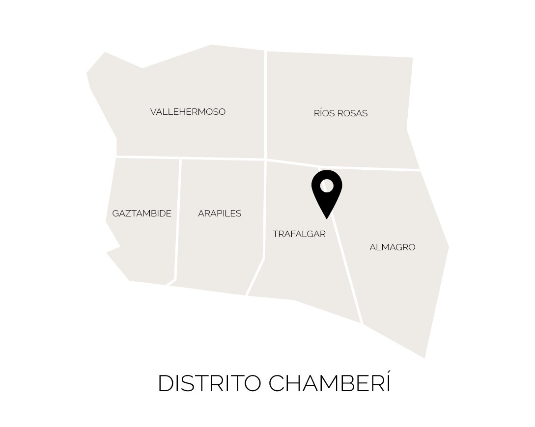 Ubicación de Santa Engracia 56 en el distrito de Chamberí