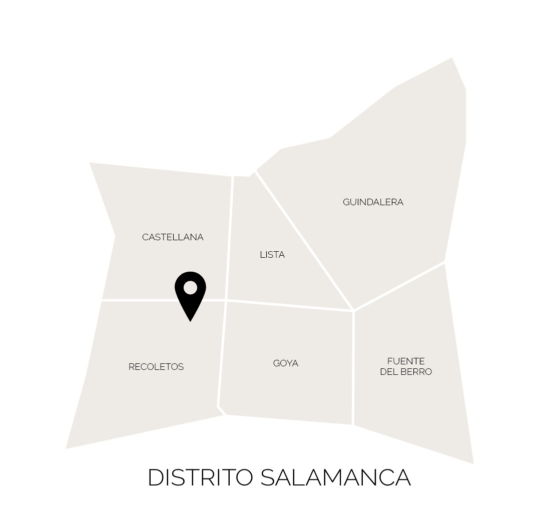 Ubicación de Núñez de Balboa 40 en el distrito de Salamanca